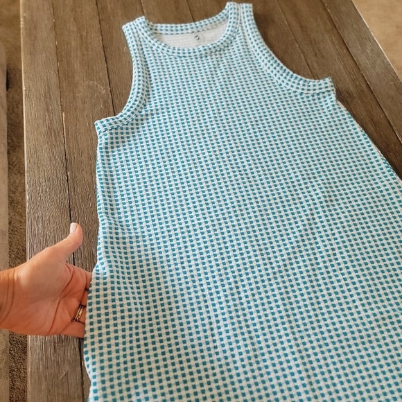 Lou & Grey Gingham Jacquard Halter Mini Pocket Dress S - Picture 5 of 11